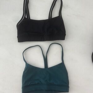 Lululemon Athletica Black and Teal Sports Bras